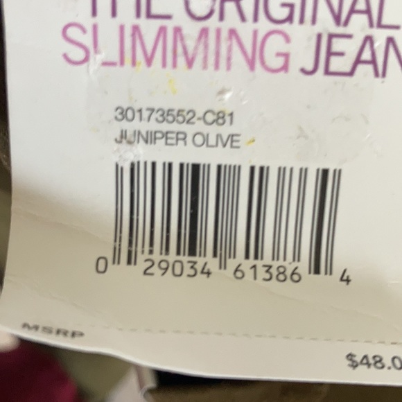 Gloria Vanderbilt Amanda juniper olive original slimming jean size 16 18 - Picture 17 of 17